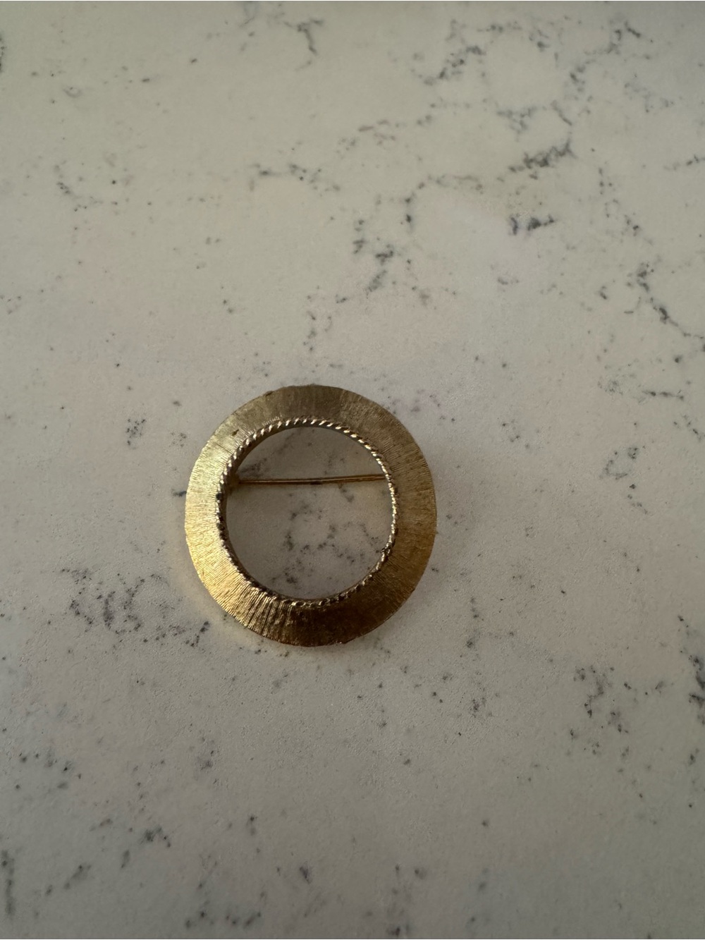 Vintage Round Gold-Tone Brooch Pin